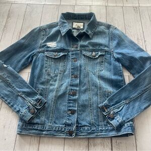 Forever 21 Distressed Blue Jean Jacket